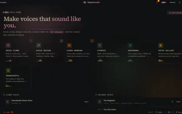 OmniVoice Studio — launchpad