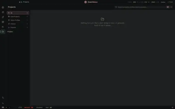 OmniVoice Studio — library & projects