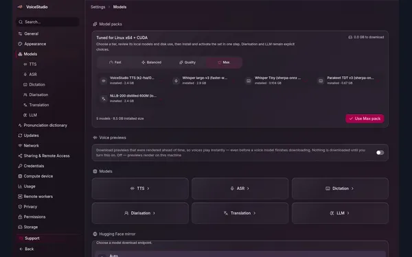VoiceStudio — models