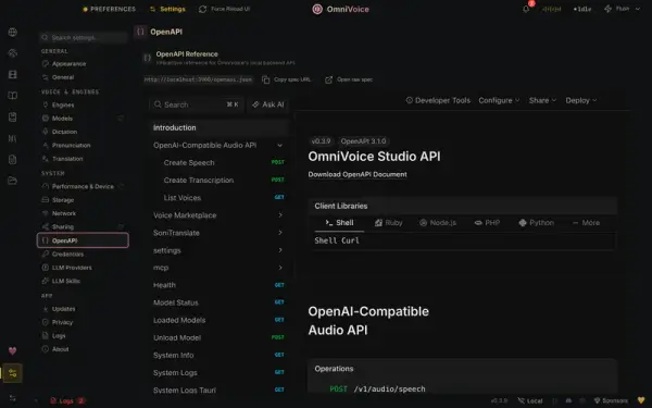 OmniVoice Studio — OpenAPI