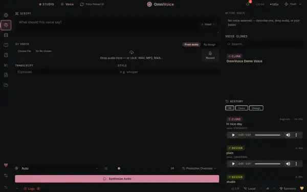 OmniVoice Studio — studio